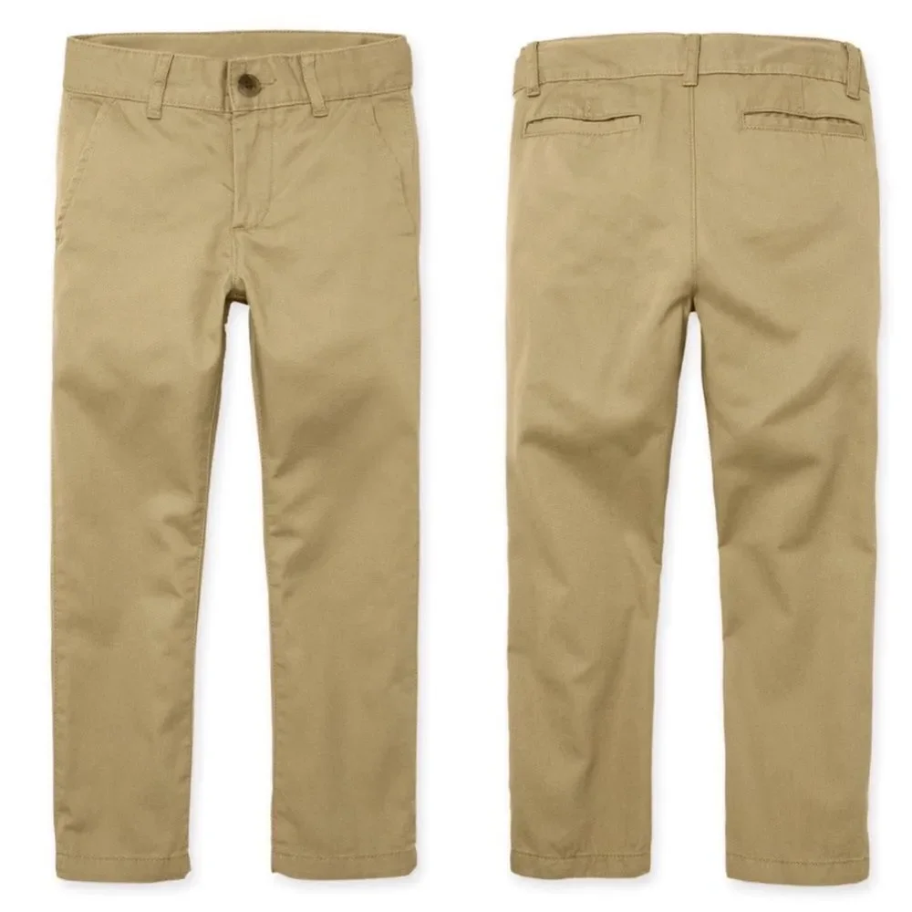 The Children’s Place Khaki Flat Front Chino Pants Size 6 Husky